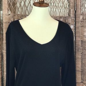 Chico’s Sz 3 L Black Ultimate Tee Shirt NWT